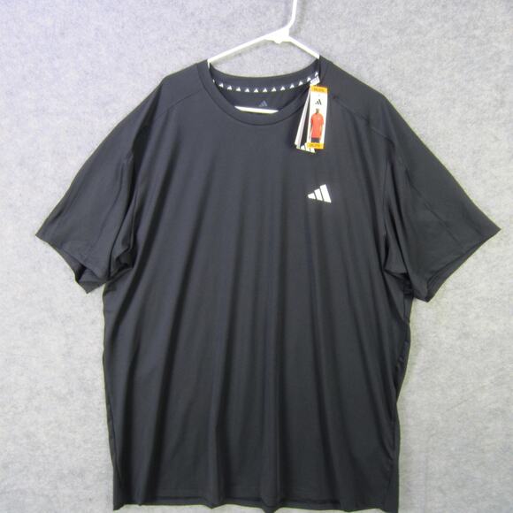 Adidas Shirt Mens 2XL Black Athletic Performance Short Sleeve Crewneck Training - Picture 1 of 6